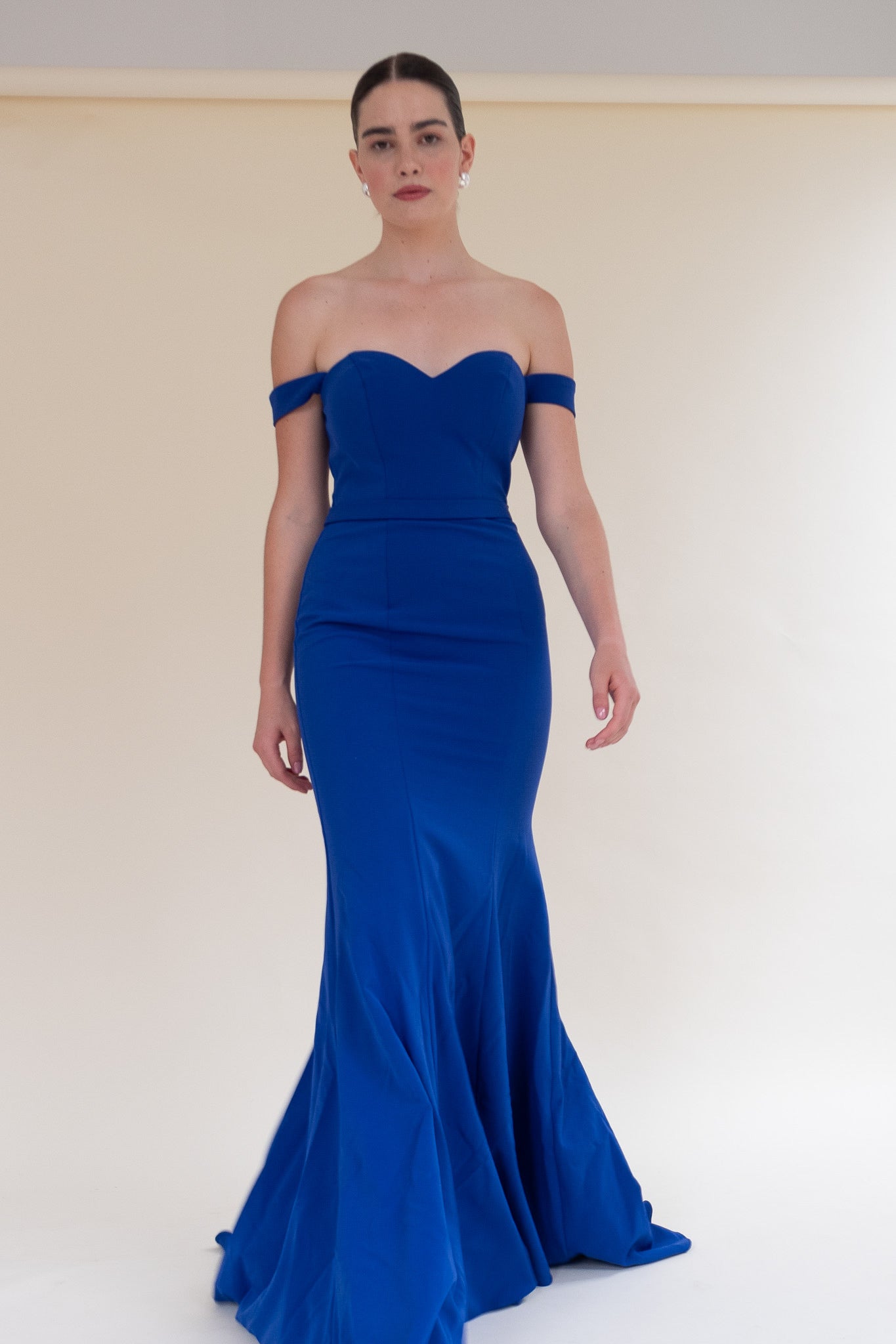 the morigan gown in cobalt blue