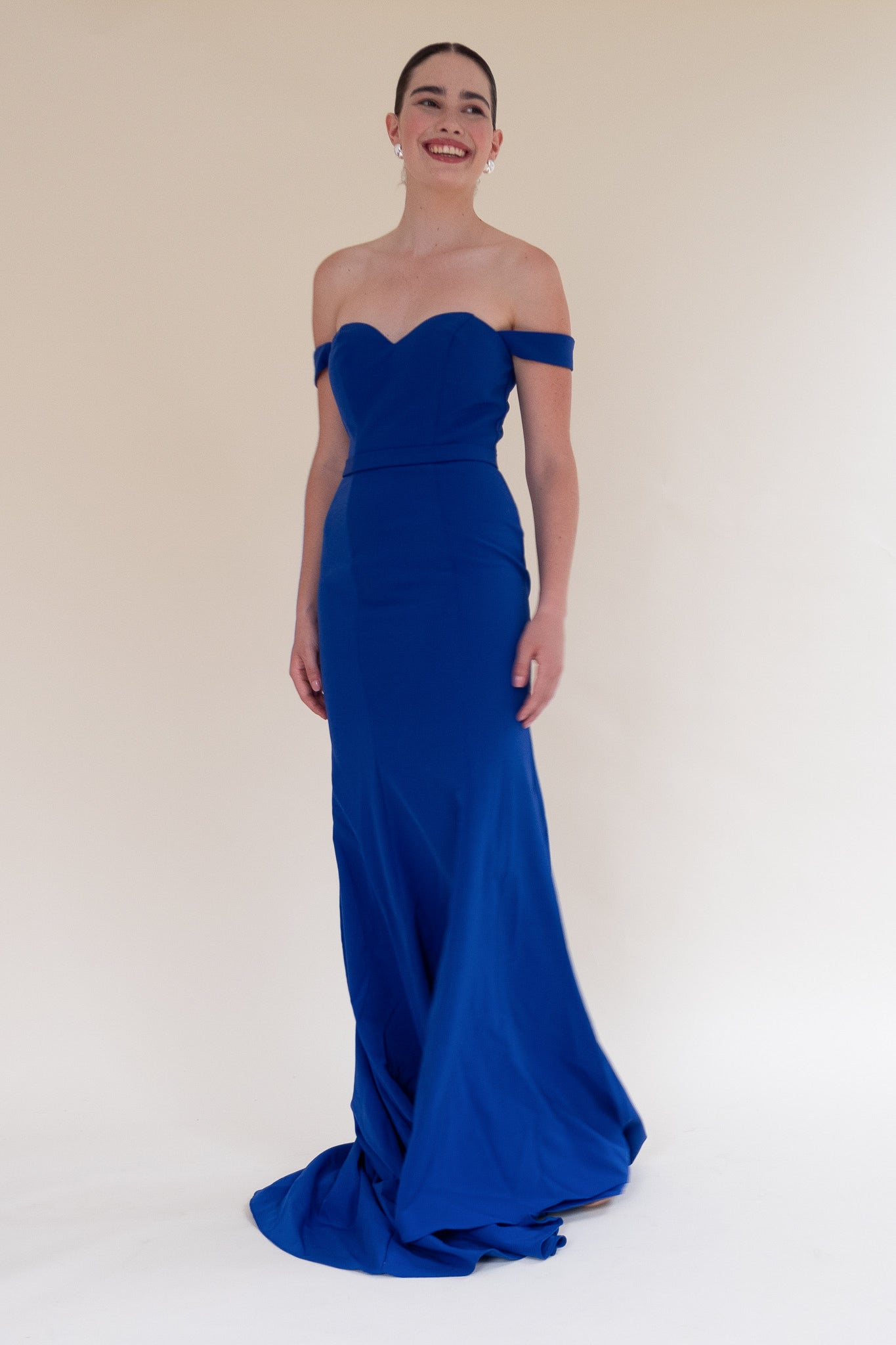 the morigan gown in cobalt blue