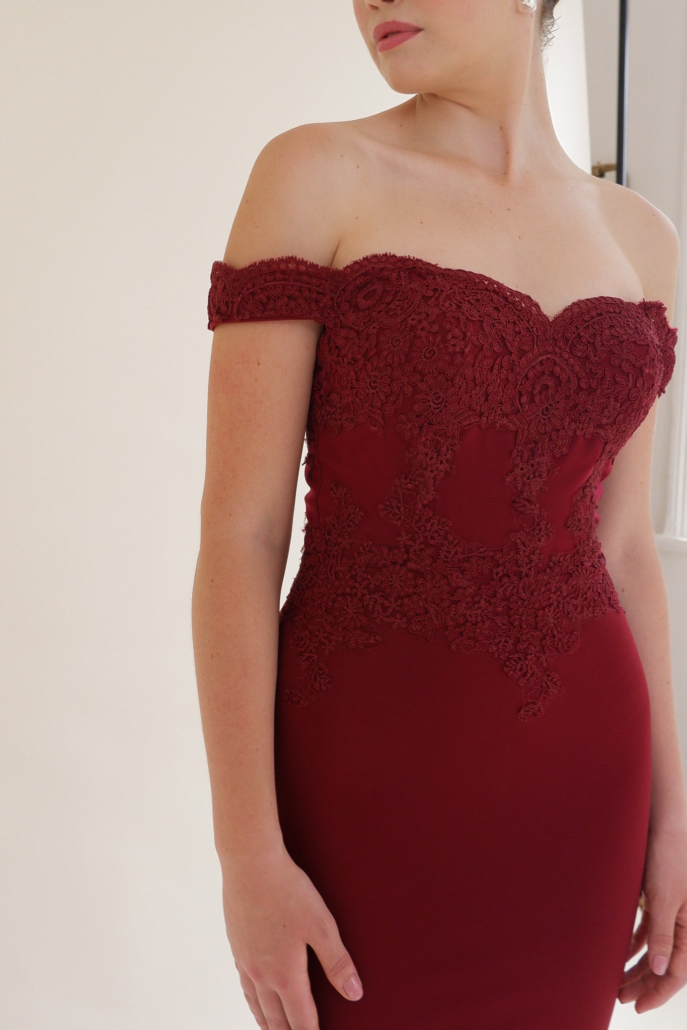 the emerie gown in wine