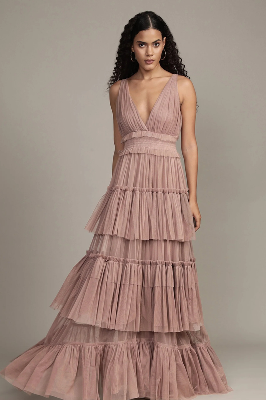 The Luna Maxi Dress in Taupe