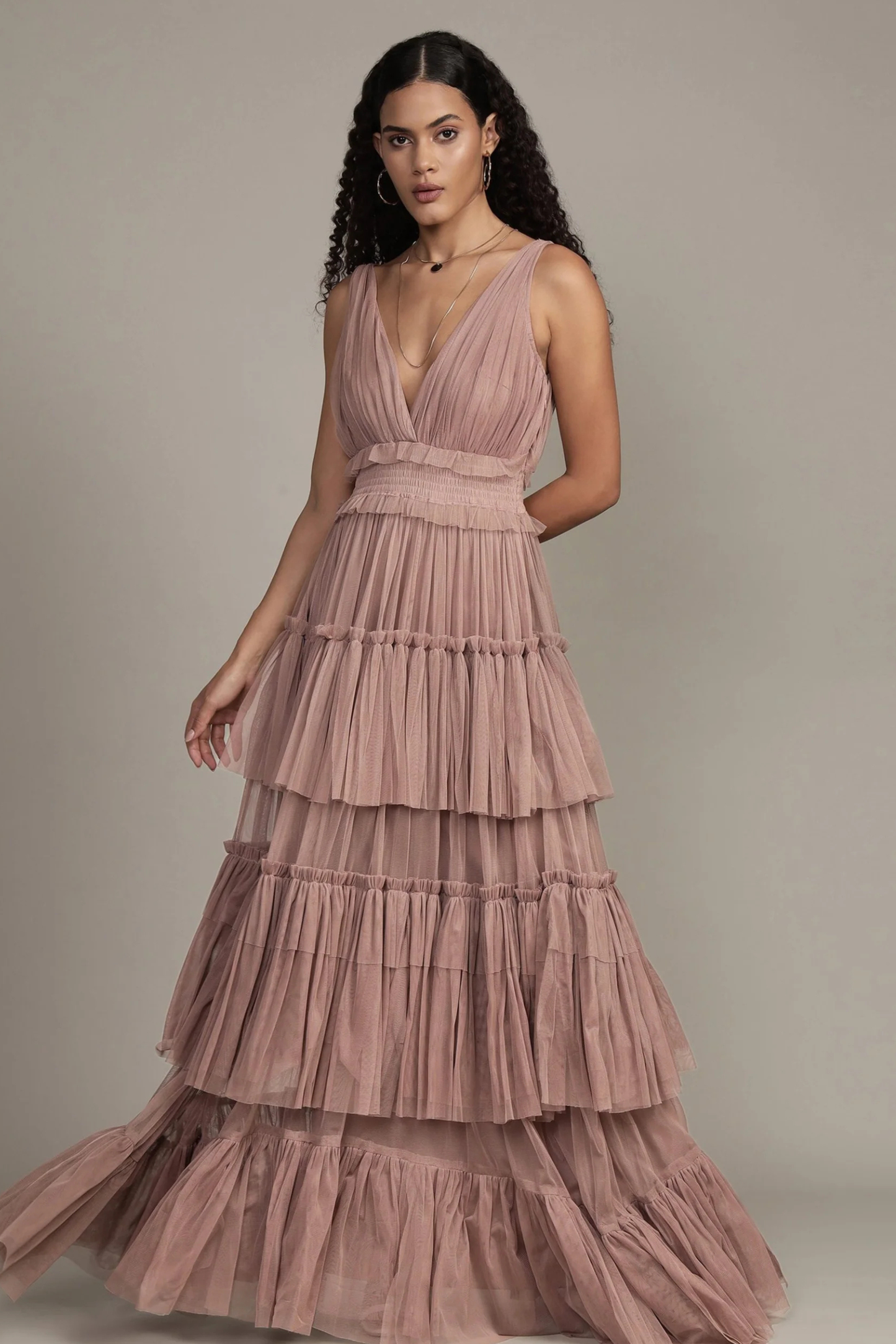 The Luna Maxi Dress in Taupe