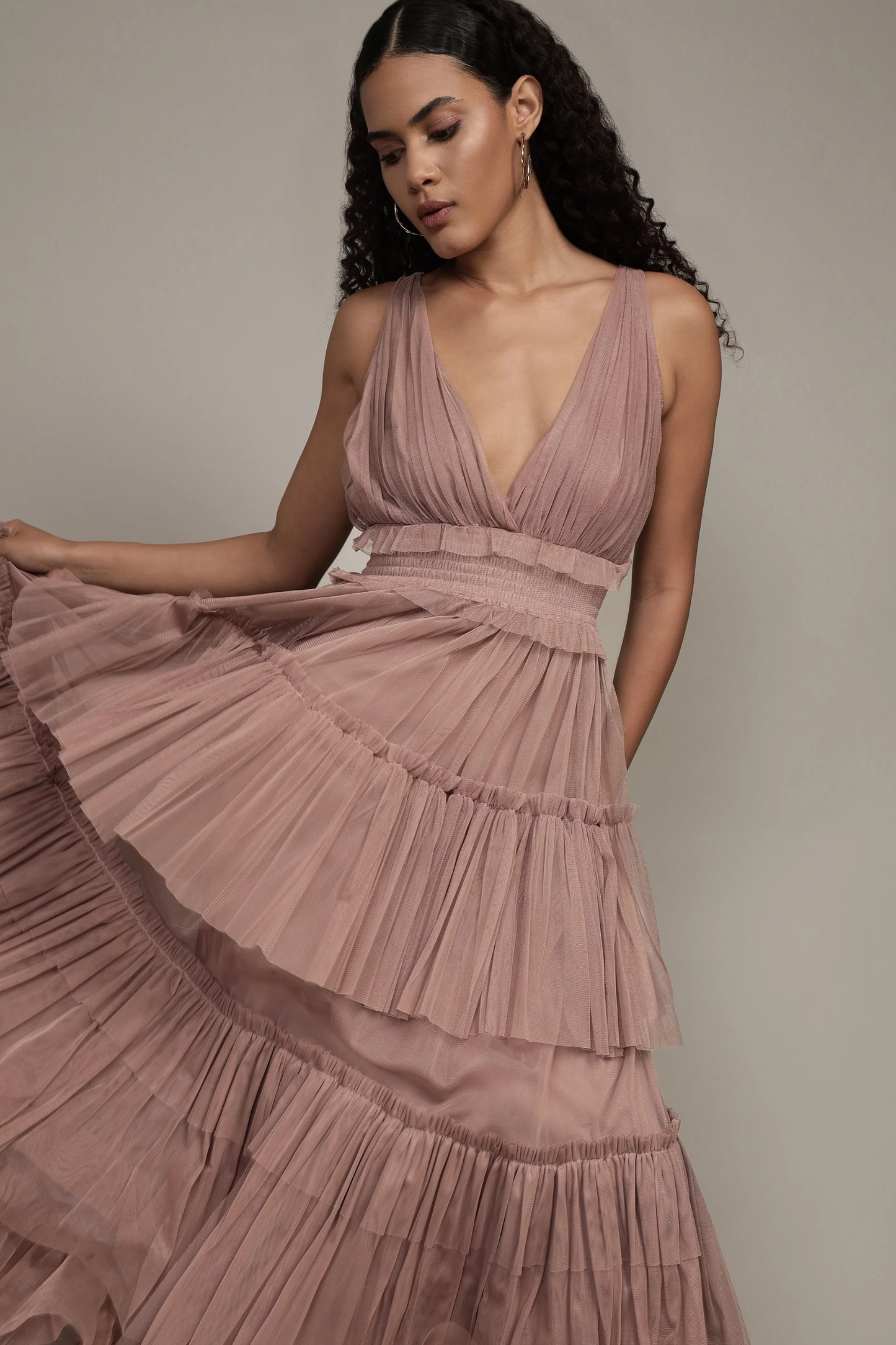 The Luna Maxi Dress in Taupe