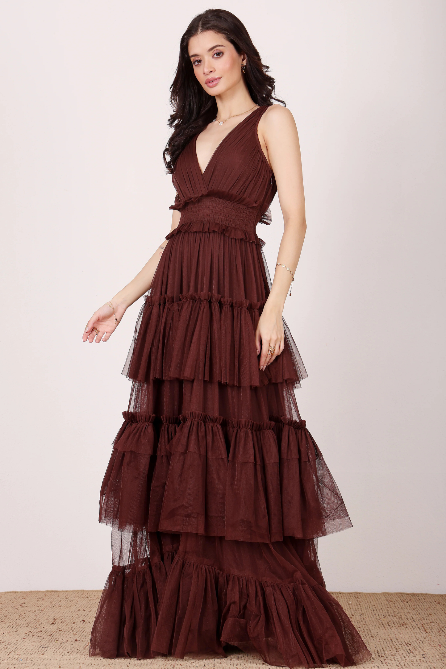 The Luna Maxi Dress in Chocolate