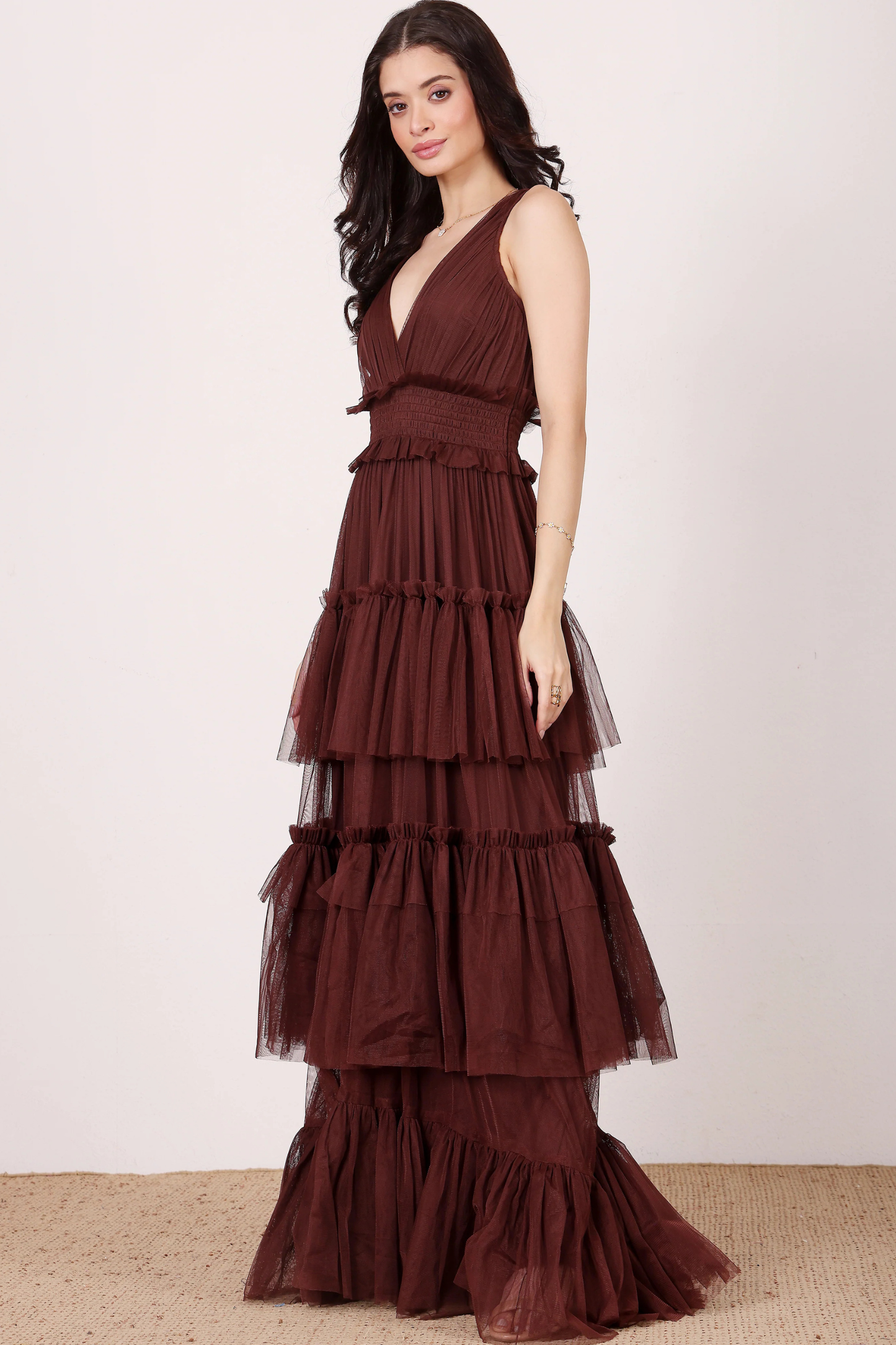 The Luna Maxi Dress in Chocolate