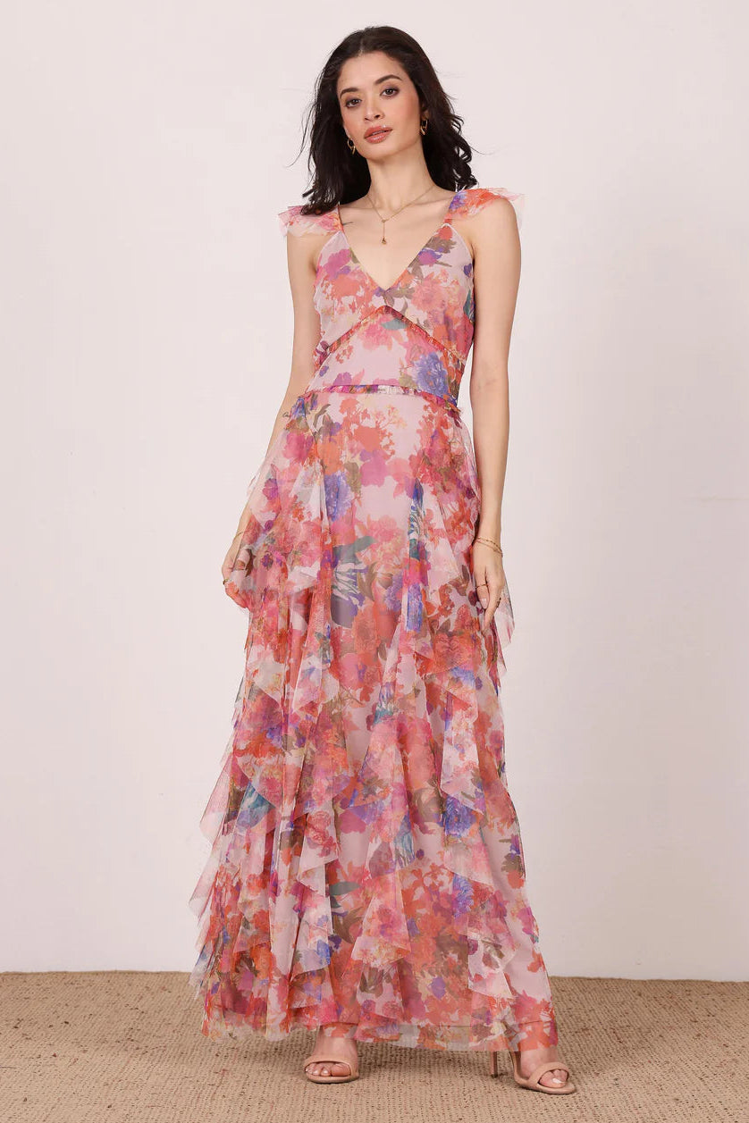Malin Maxi Dress in Mixed Floral