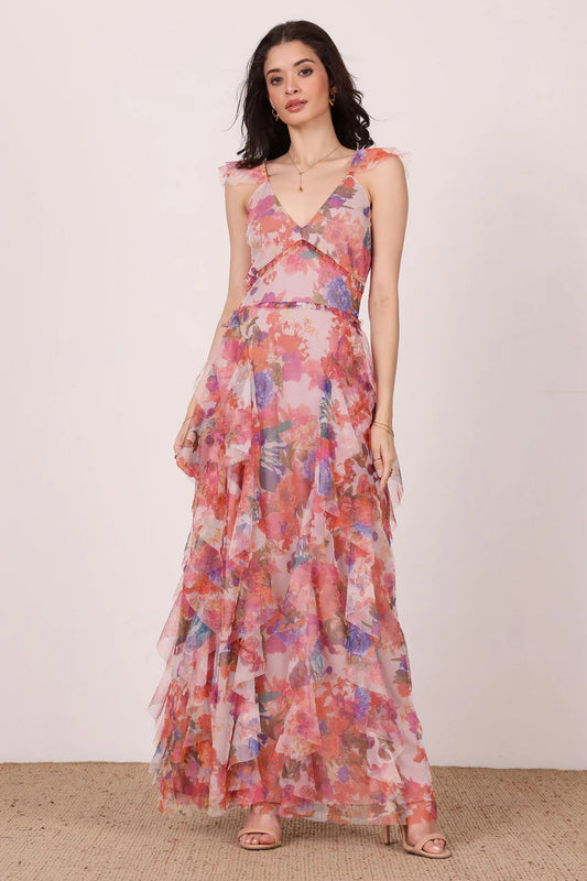 Malin Maxi Dress in Mixed Floral