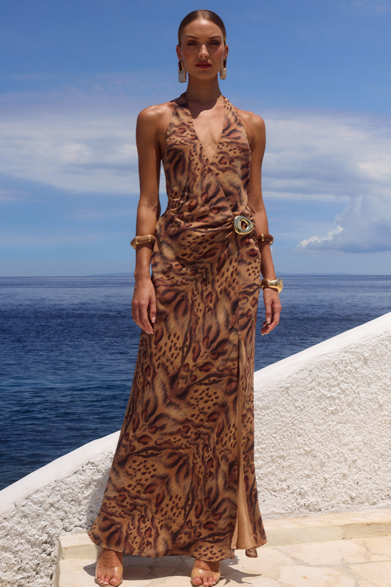 Mabella Halter Neck Maxi Dress | Runaway | Brown | Resale Mabella Halter Neck Maxi Dress | Runaway | Brown | Resale