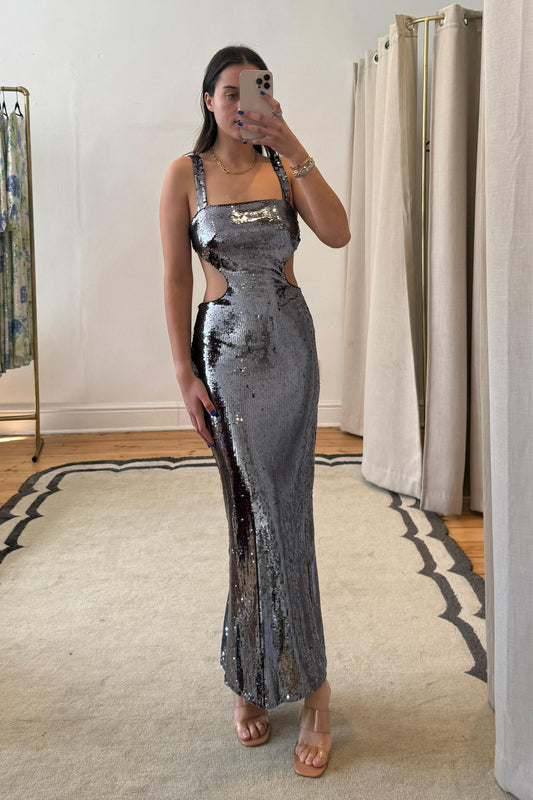 The Nedira Dress in Pewter - Resale
