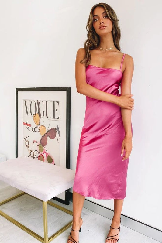 Makenna Wine Midi Dress - Resale