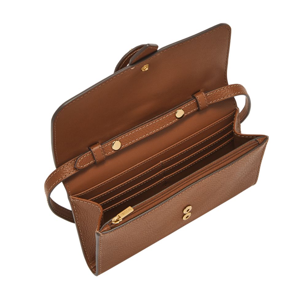 harwell litehide™ leather tab bifold bag in brown