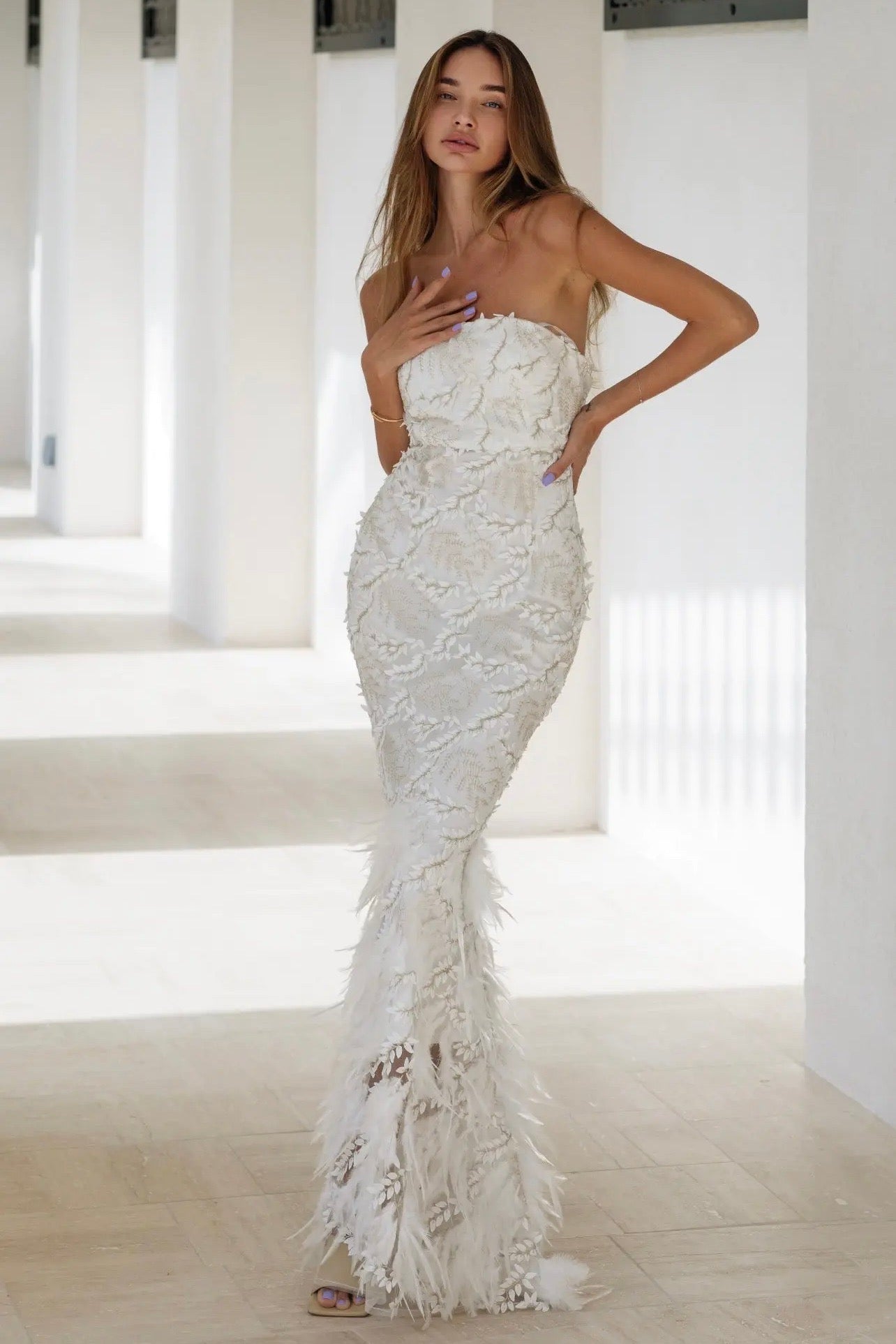the natalia gown in white