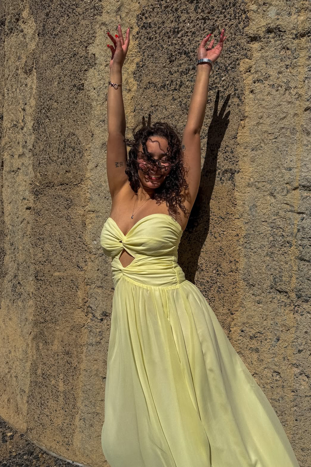 The Isolde Dress in Butter Yellow