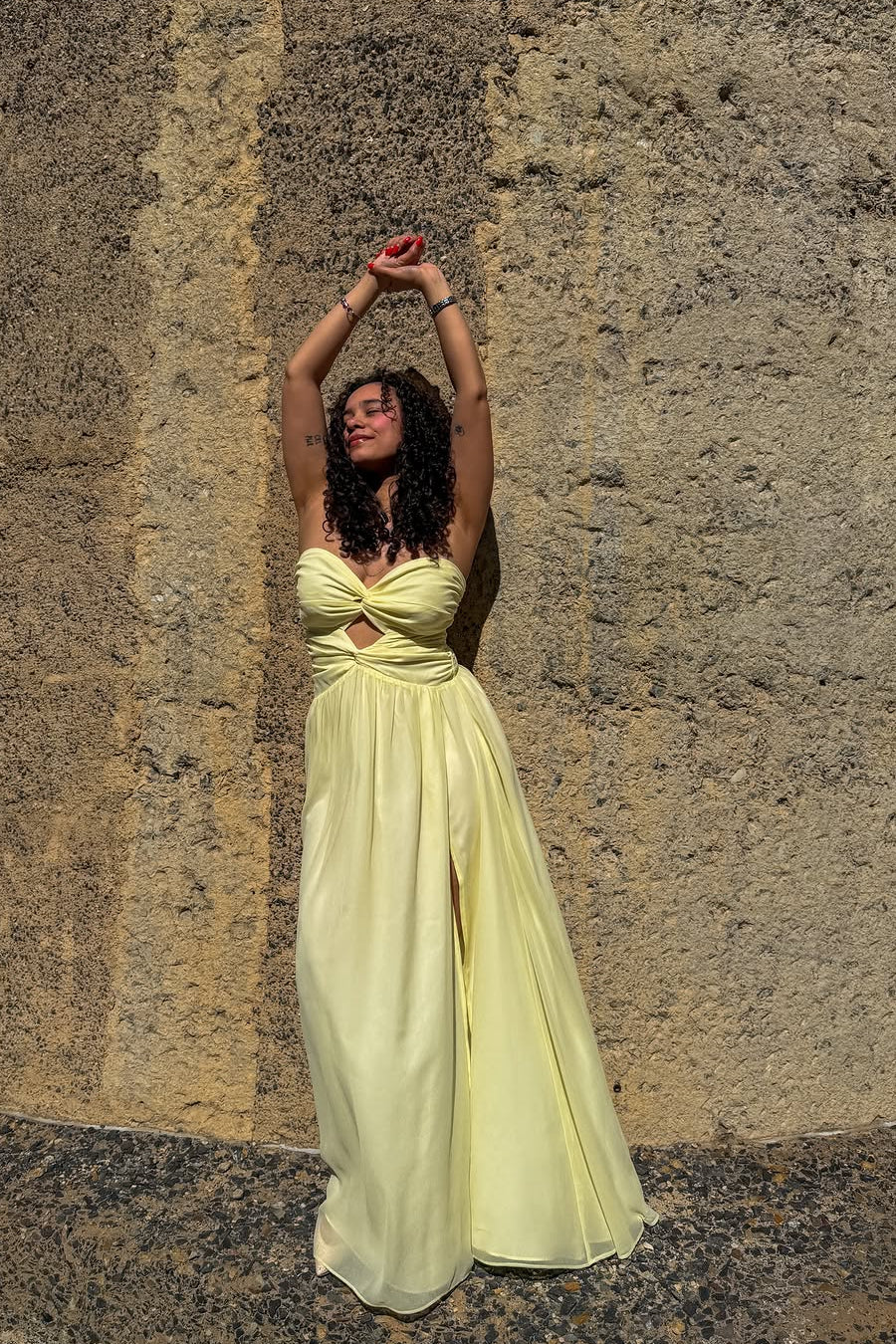 The Isolde Dress in Butter Yellow
