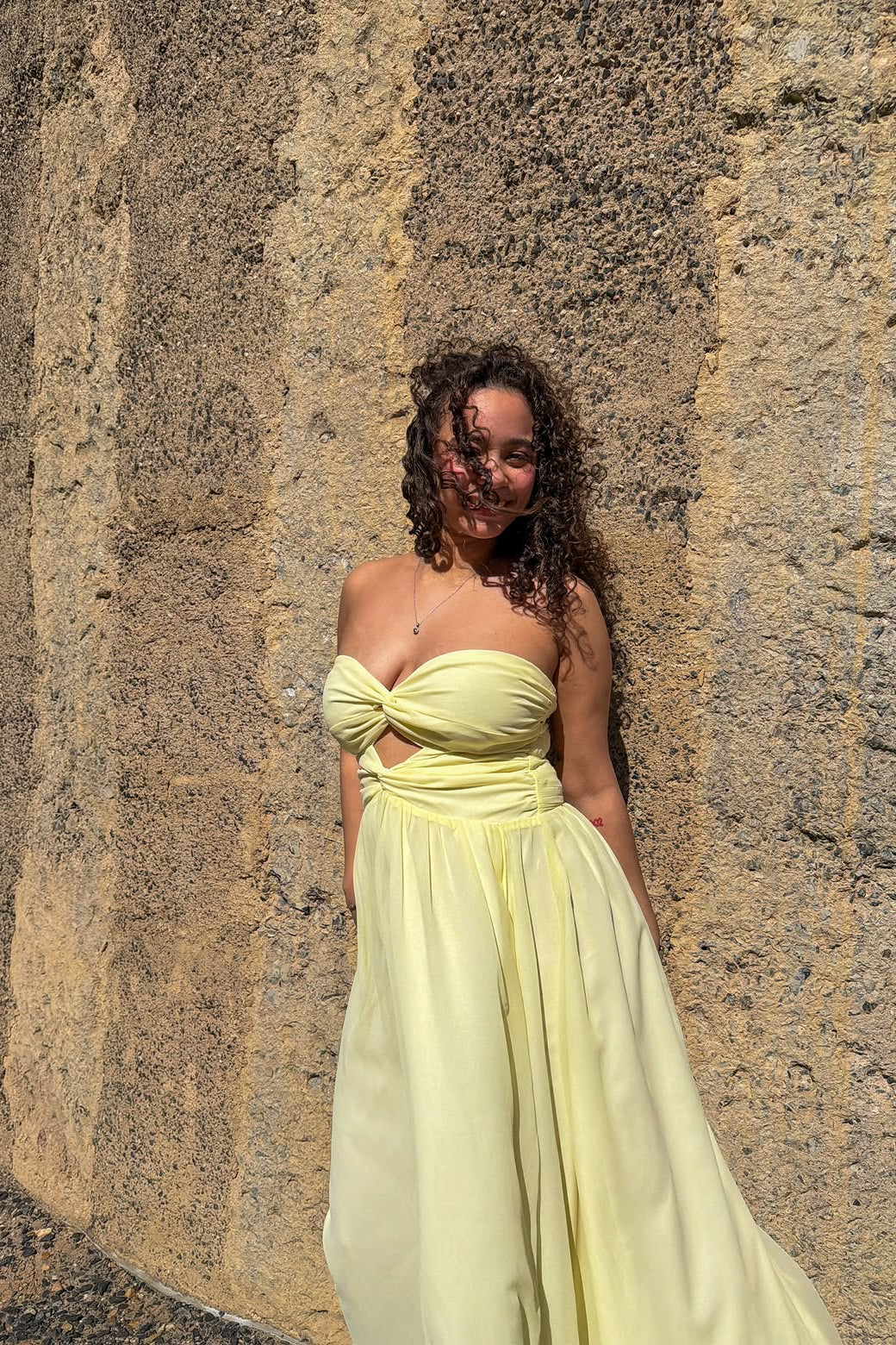 The Isolde Dress in Butter Yellow