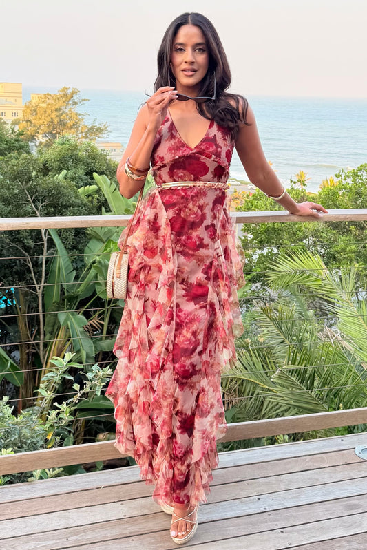 Malin Maxi Dress in Rose Floral