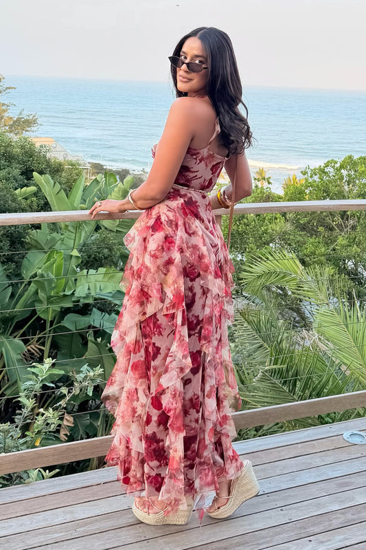 Malin Maxi Dress in Rose Floral