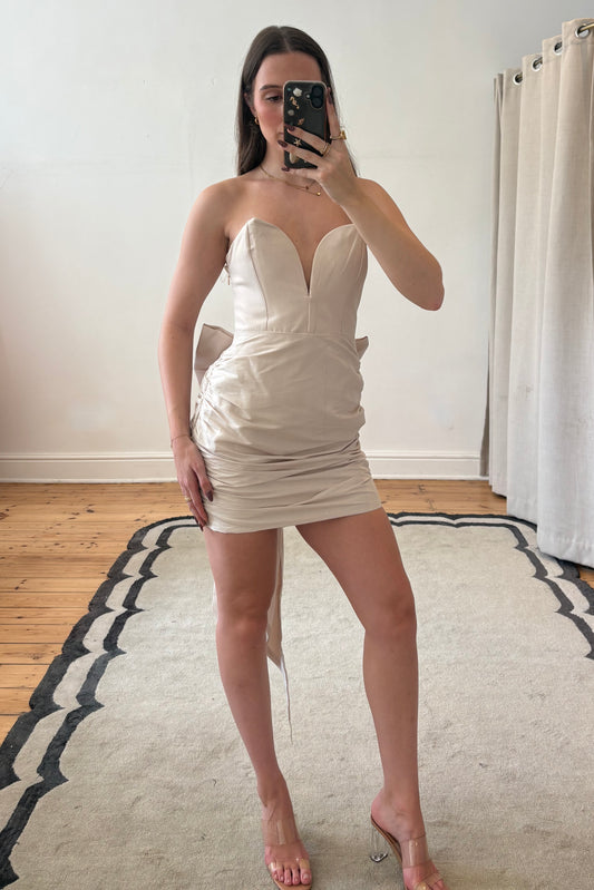 The Viviana Mini Dress in Ivory