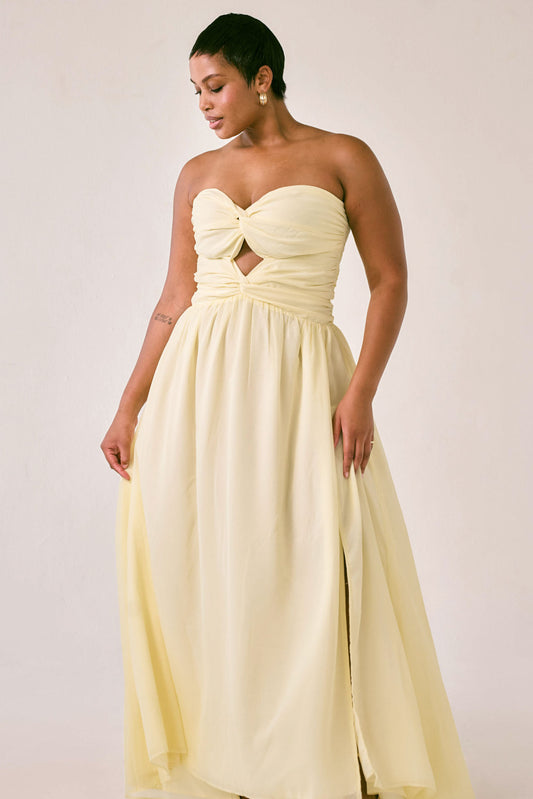 The Isolde Dress in Butter Yellow