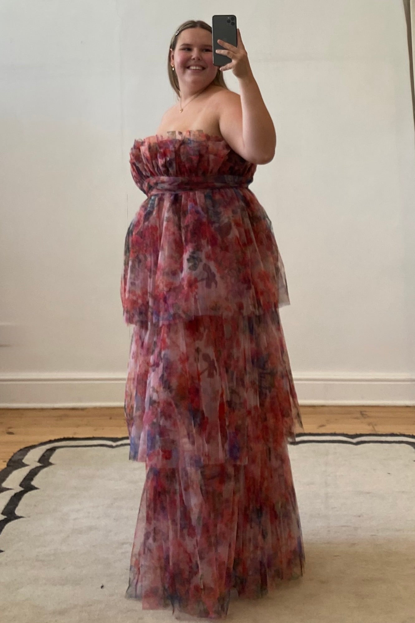 Natalia Tulle Maxi Dress in Mixed Floral