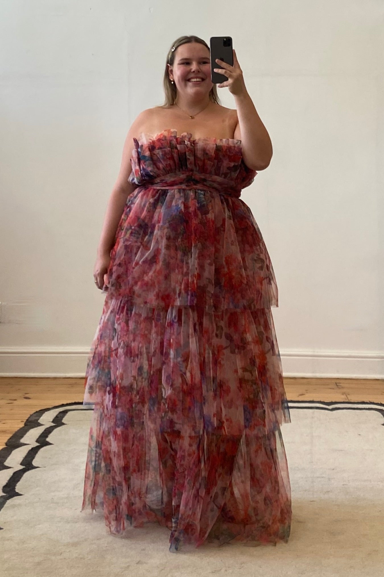 Natalia Tulle Maxi Dress in Mixed Floral
