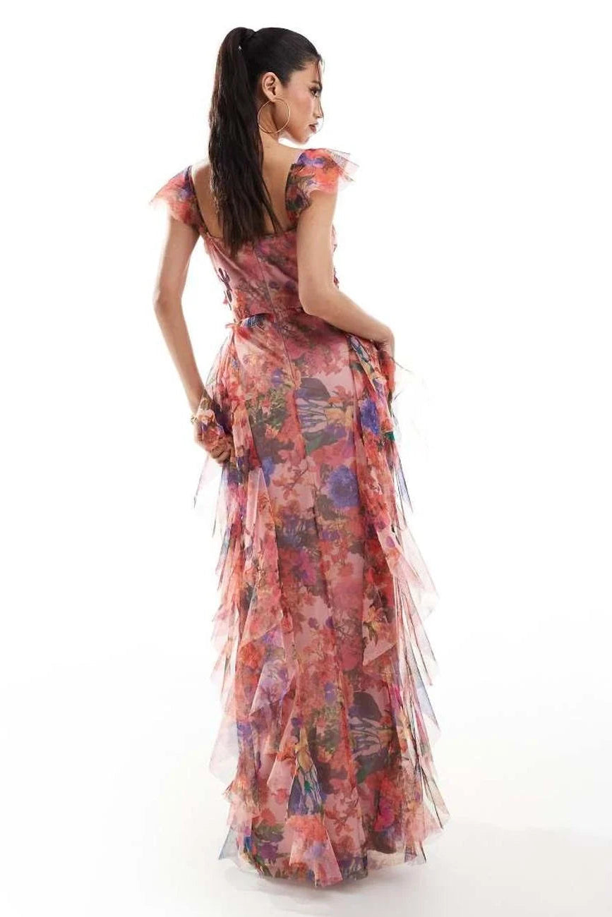 Malin Maxi Dress in Mixed Floral