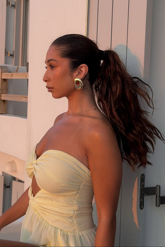 The Isolde Dress in Butter Yellow