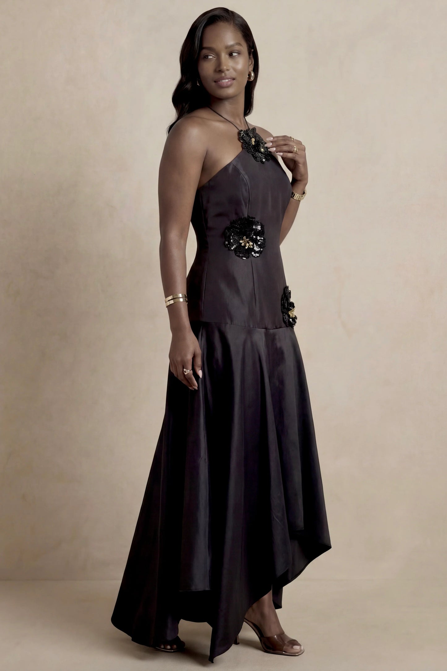 Pansy Midi Dress - Black