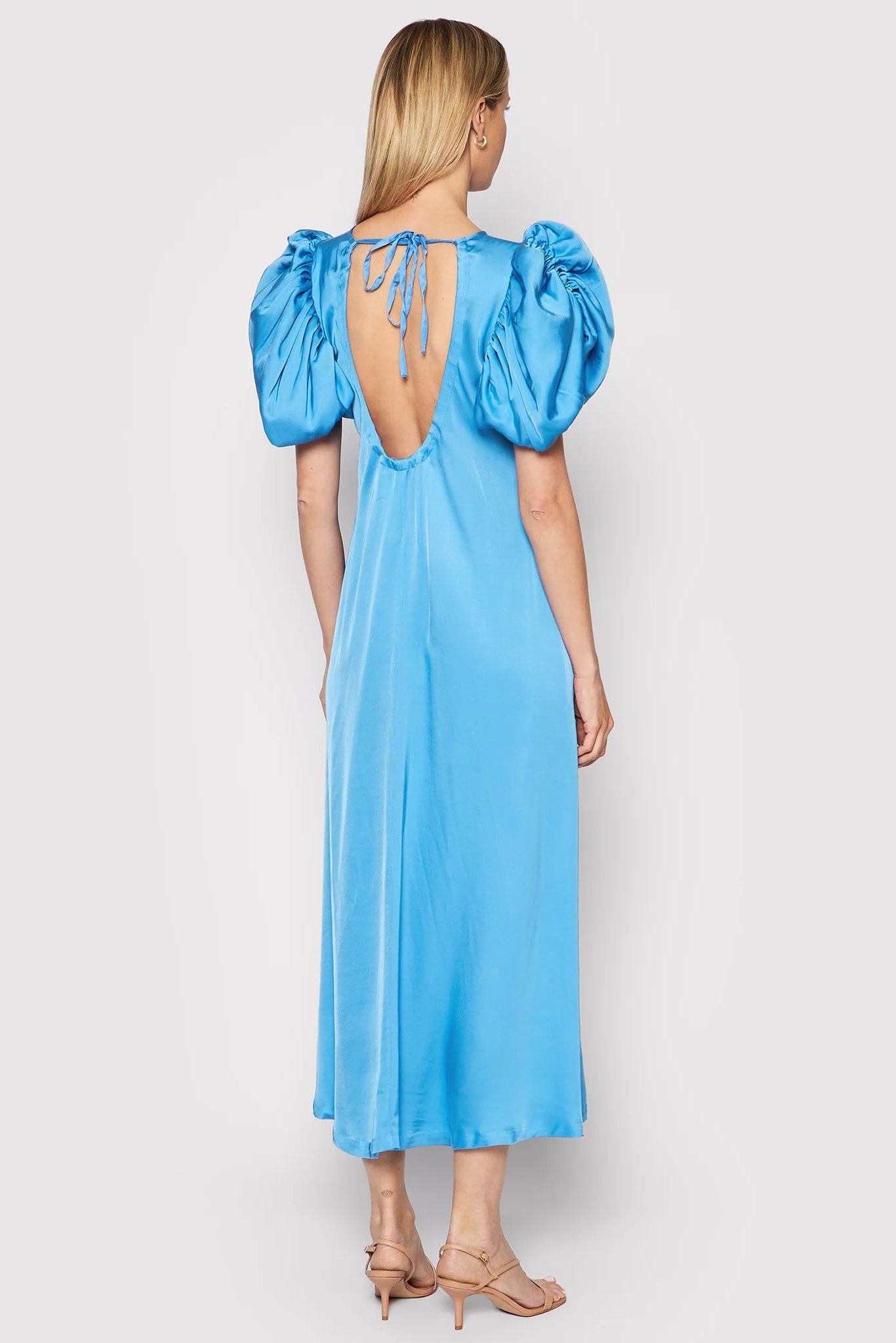 The Duddi Puff-Sleeve Midi Dress