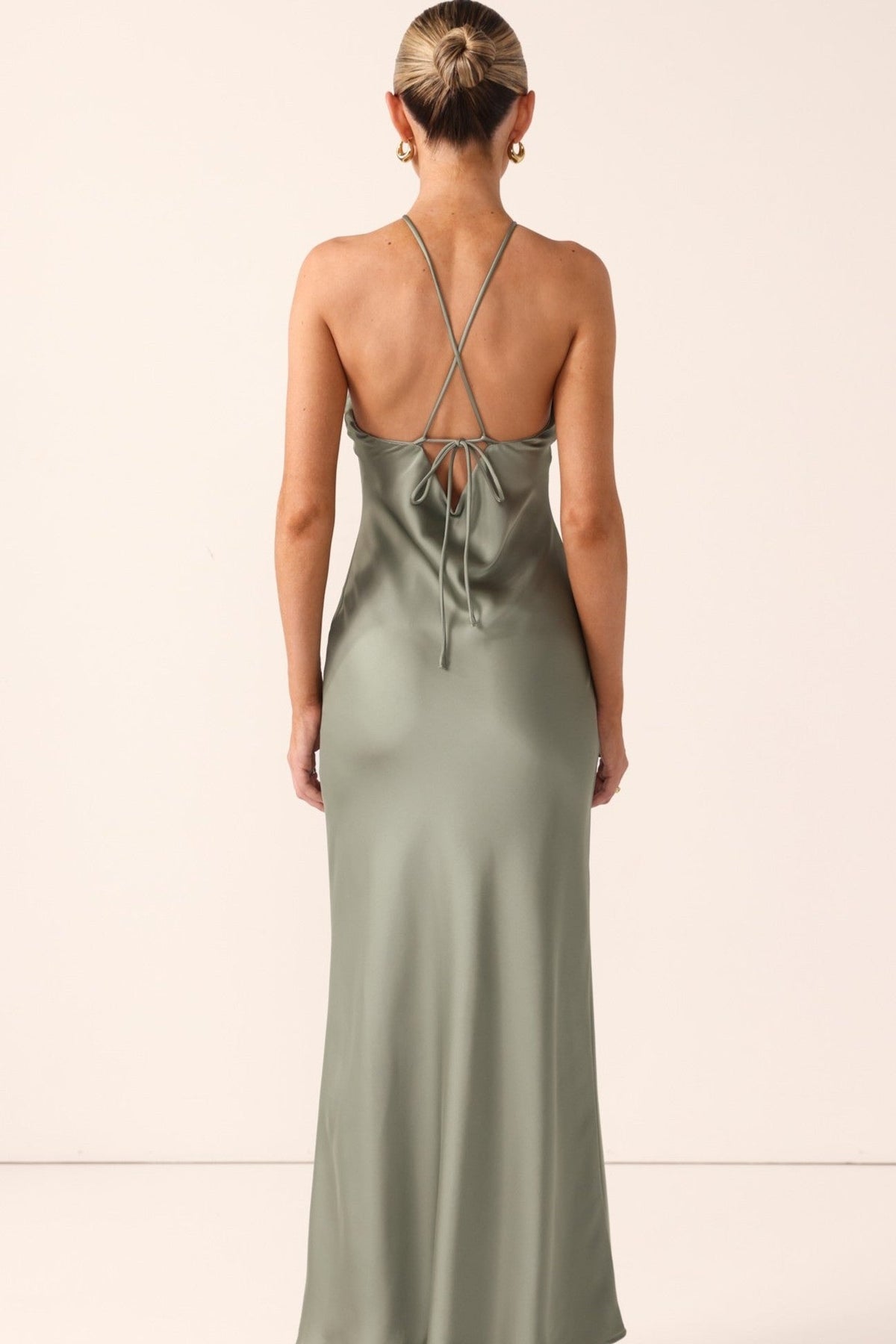 The Savanna Halter Maxi Dress in Sage by Billy J