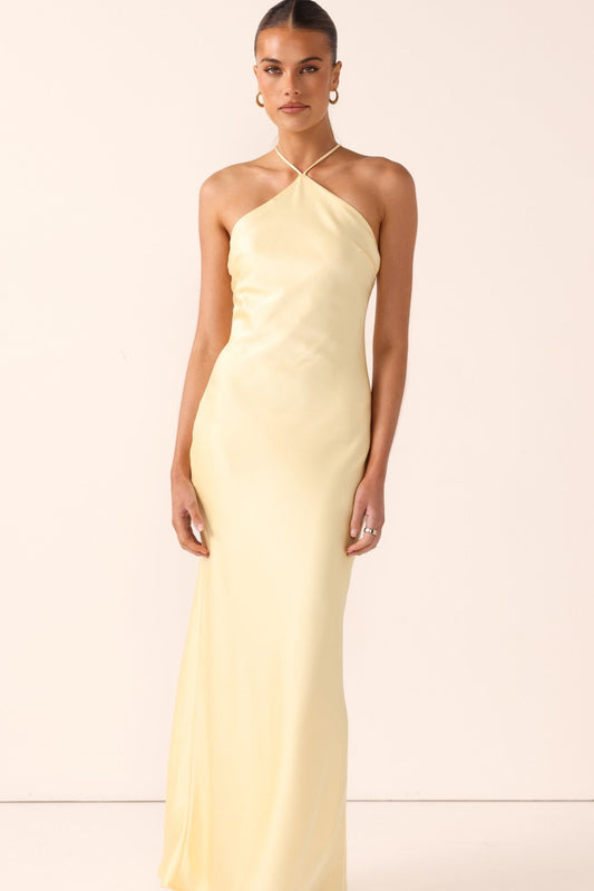 The Savanna Halter Maxi Dress in Yellow by Billy J