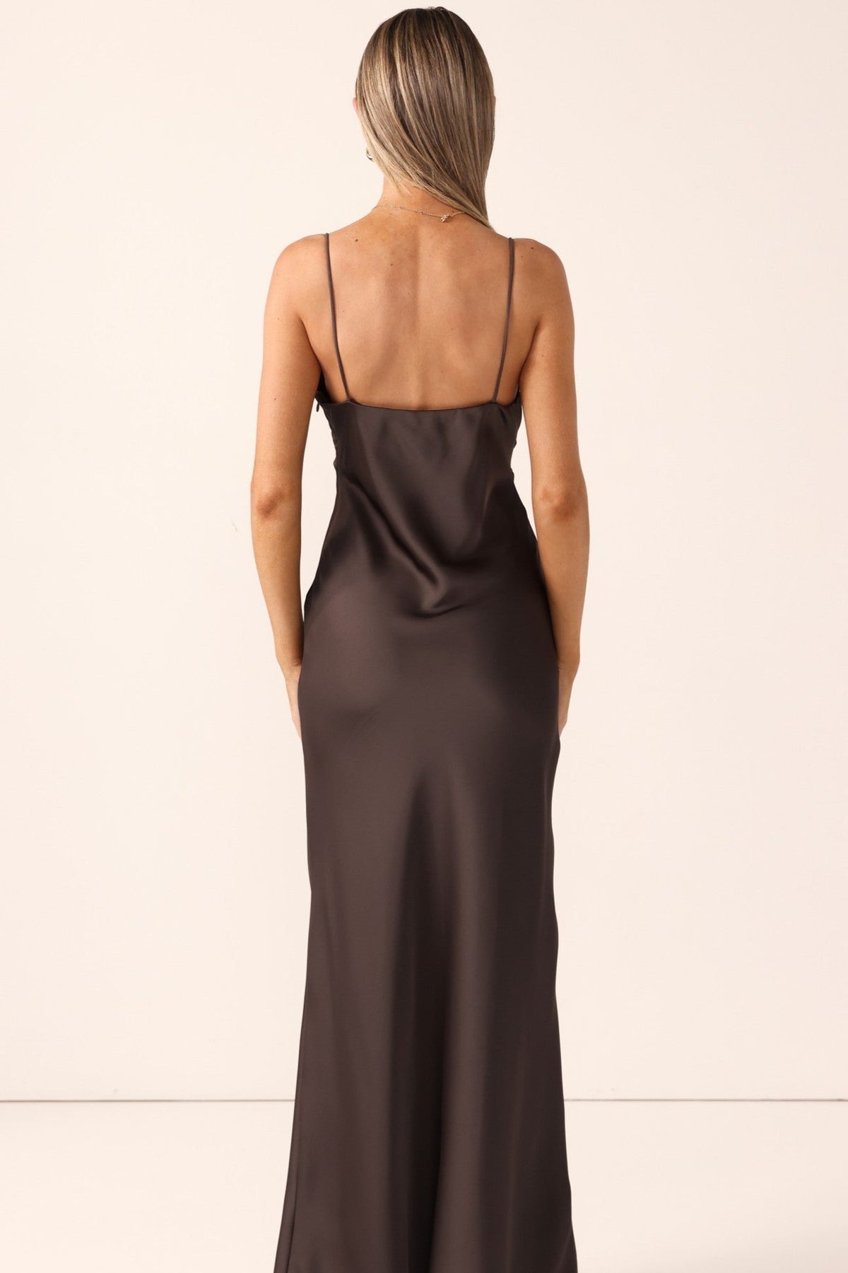 The Veni V-Neck Maxi Dress in Espresso by Billy J