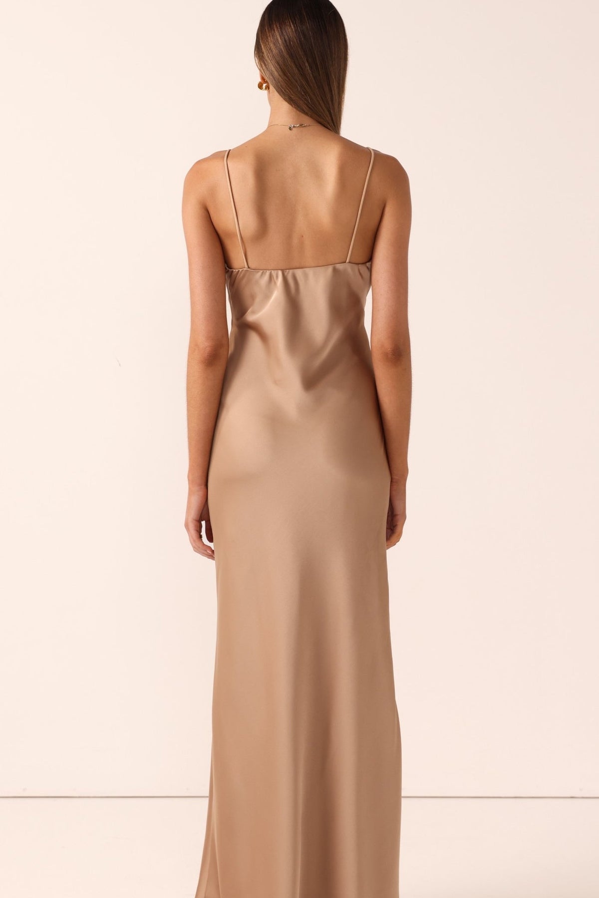 The Veni V-Neck Maxi Dress in Latte by Billy J