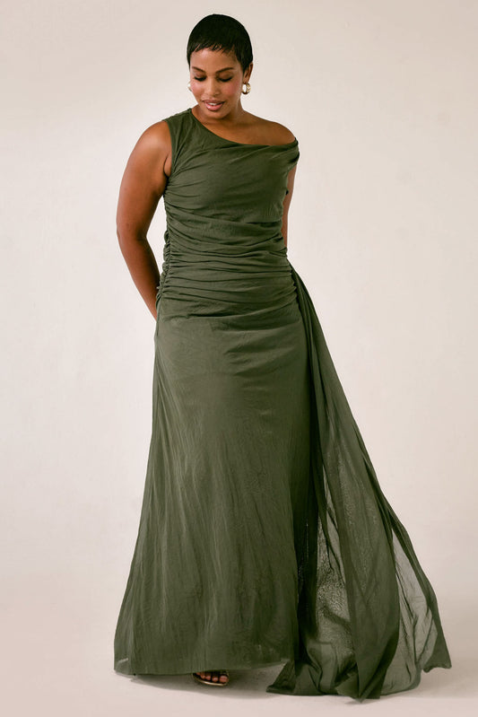 The Valeria Maxi Dress in Olive