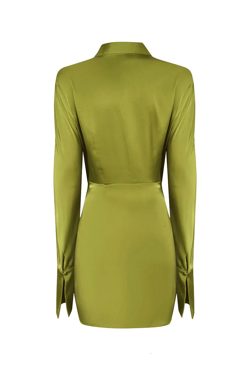 the rubianna dress in chartreuse