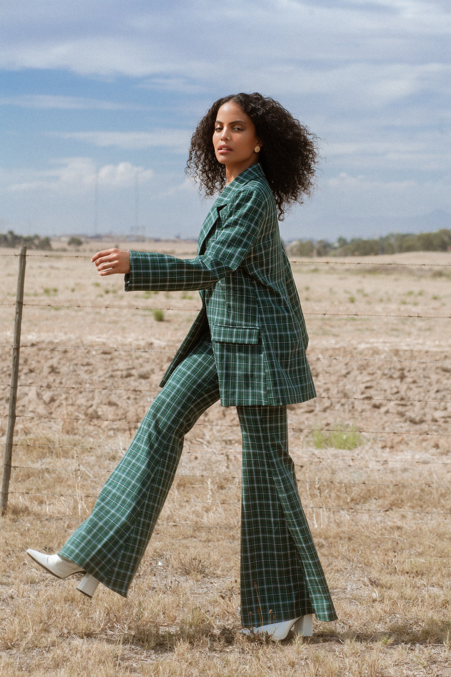 the kaia suit in emerald