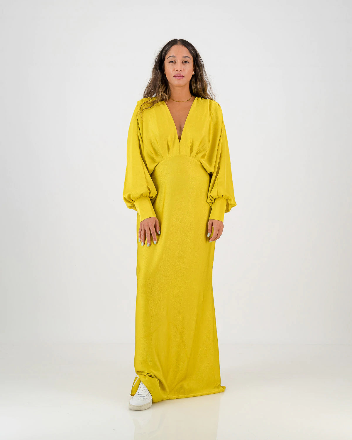 the rosey dress in chartreuse