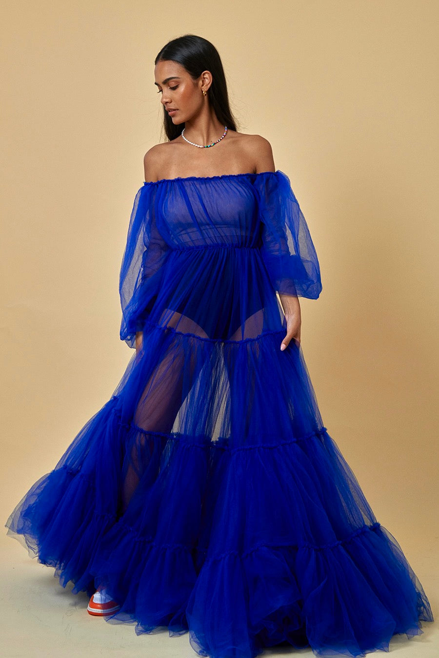 the aura dress in blue